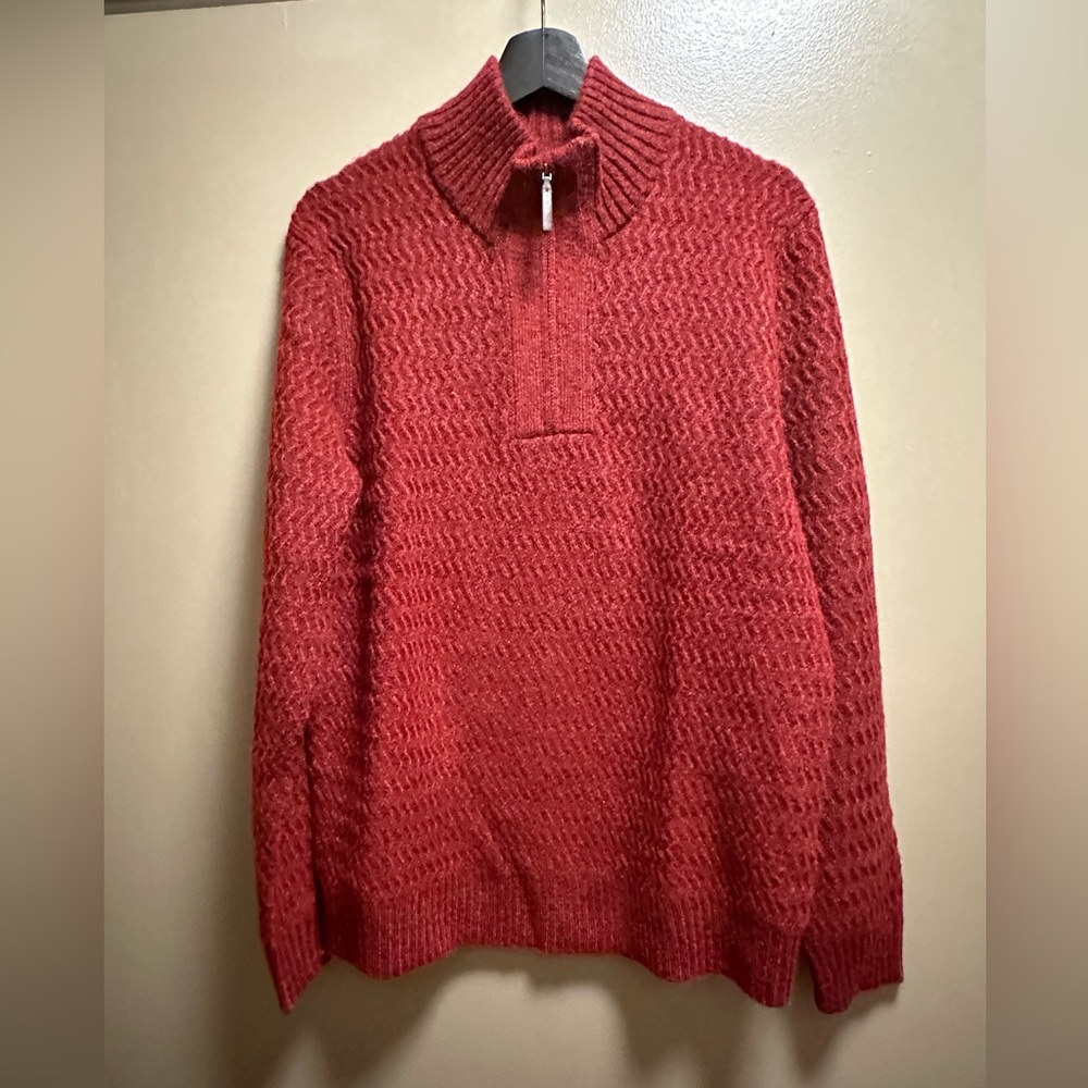 NWT  Men’s Banana Republic red quarter zip sweater